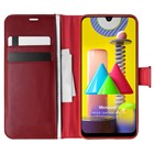 Microsonic Samsung Galaxy M31 Kılıf Delux Leather Wallet Kırmızı