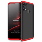 Microsonic Samsung Galaxy M31 Kılıf Double Dip 360 Protective Siyah Kırmızı