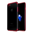 Microsonic Apple iPhone 7 Kılıf Skyfall Transparent Clear Kırmızı