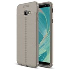 Microsonic Samsung Galaxy J4 Core Kılıf Deri Dokulu Silikon Gri