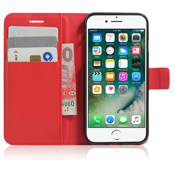 Microsonic Cüzdanlı Deri iPhone 7 Kılıf Kırmızı 1