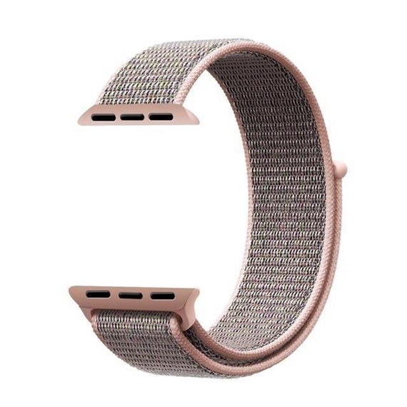 Microsonic Apple Watch Series 1 38mm Hasırlı Kordon Woven Pink Sand 3