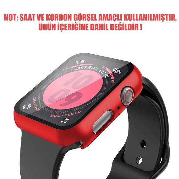 Microsonic Apple Watch Series 3 38mm Kılıf Matte Premium Slim WatchBand Kırmızı 2