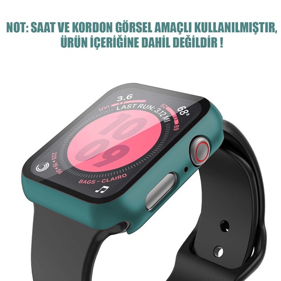 Microsonic Apple Watch Series 5 40mm Kılıf Matte Premium Slim WatchBand Koyu Yeşil 2