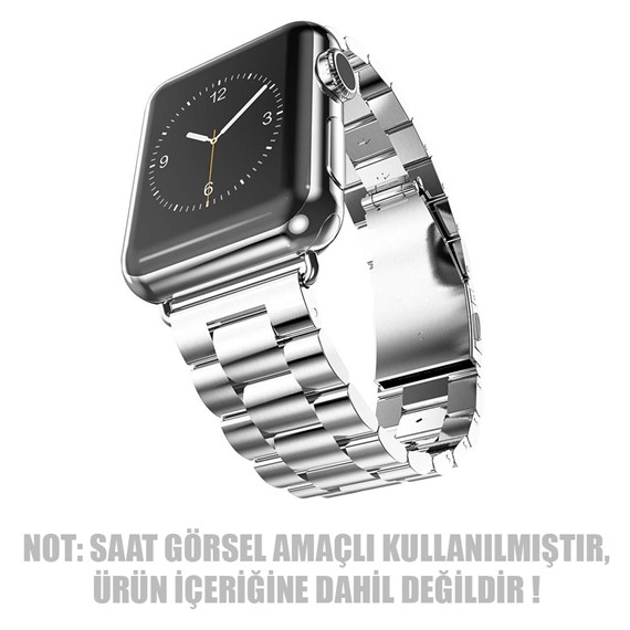 Microsonic Apple Watch Series 4 44mm Metal Stainless Steel Kordon Gümüş 2