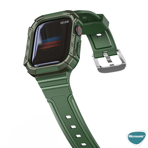Microsonic Apple Watch 8 41mm Kordon Dual Apex Resist Yeşil 4