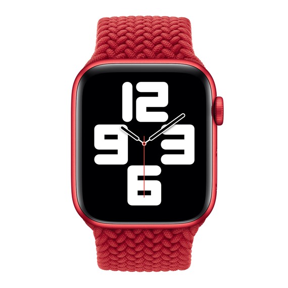 Microsonic Apple Watch Series 3 38mm Kordon Medium Size 147mm Knitted Fabric Single Loop Kırmızı 4