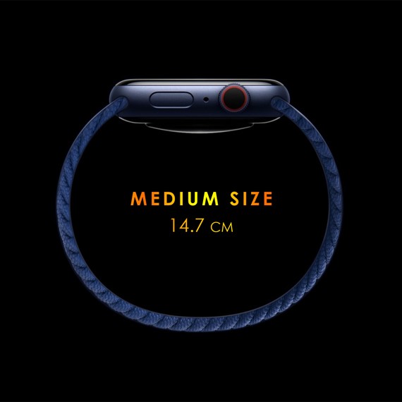 Microsonic Apple Watch Series 3 38mm Kordon Medium Size 147mm Knitted Fabric Single Loop Açık Yeşil 3