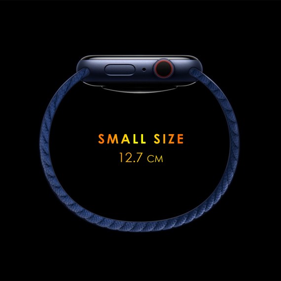 Microsonic Apple Watch SE 44mm Kordon Small Size 127mm Knitted Fabric Single Loop Koyu Gri 3