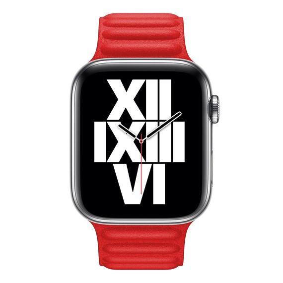 Microsonic Apple Watch Ultra Kordon Leather Link Band Kırmızı 3