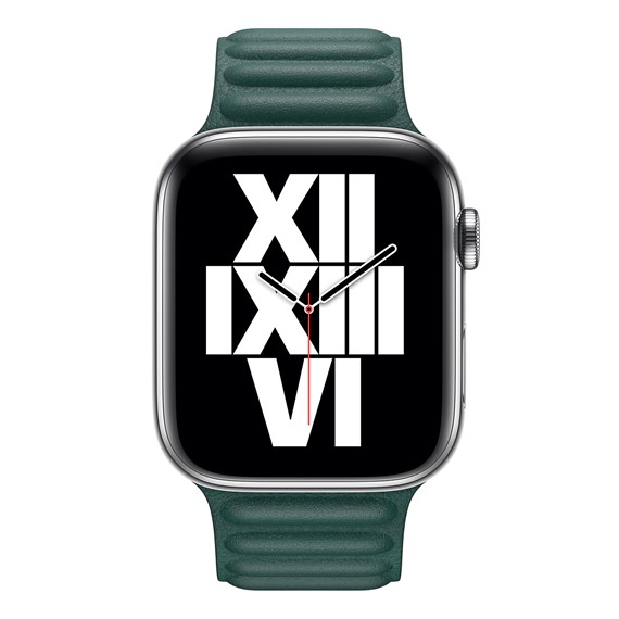 Microsonic Apple Watch Series 5 44mm Kordon Leather Link Band Koyu Yeşil 3