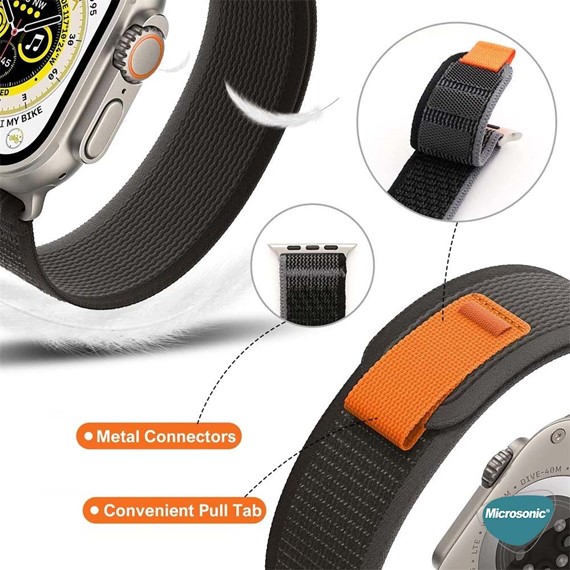 Microsonic Apple Watch Series 8 41mm Kordon Hike Spiral Siyah 7
