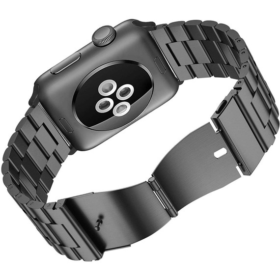 Microsonic Apple Watch SE 2022 44mm Metal Stainless Steel Kordon Siyah 5