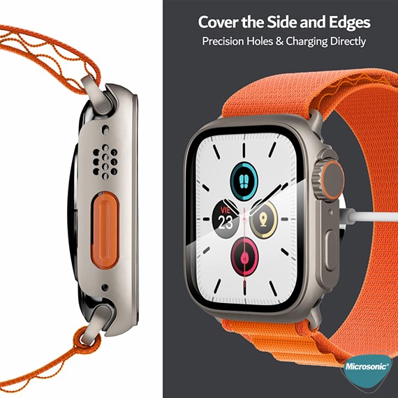 Microsonic Apple Watch Series 9 45mm Kılıf Apple Watch Ultra Dönüştürücü Ekran Koruyucu Kasa Yıldız Işığı 4