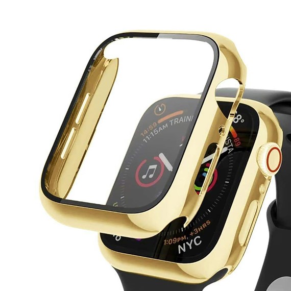 Microsonic Apple Watch Series 9 41mm Kılıf Matte Premium Slim WatchBand Gold 1