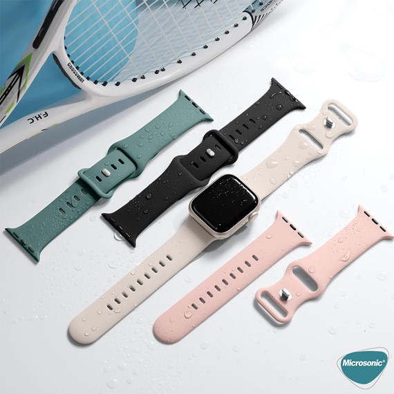 Microsonic Apple Watch Series 5 44mm Kordon ActiveFlex Wristband Yeşil 2