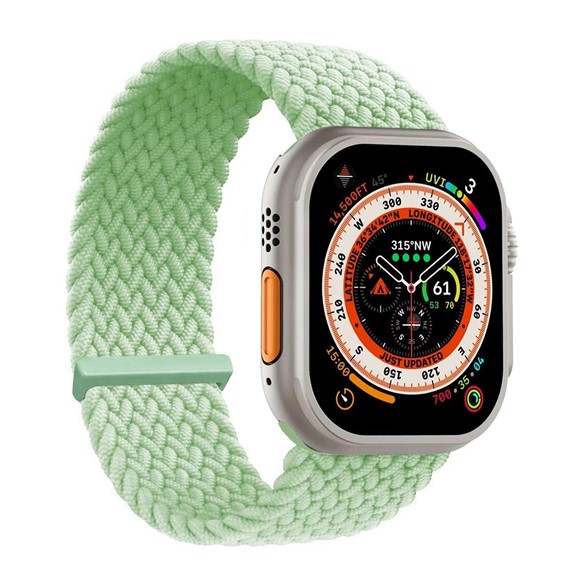Microsonic Apple Watch Series 9 41mm Kordon Large Size 160mm Knitted Fabric Single Loop Açık Yeşil 1