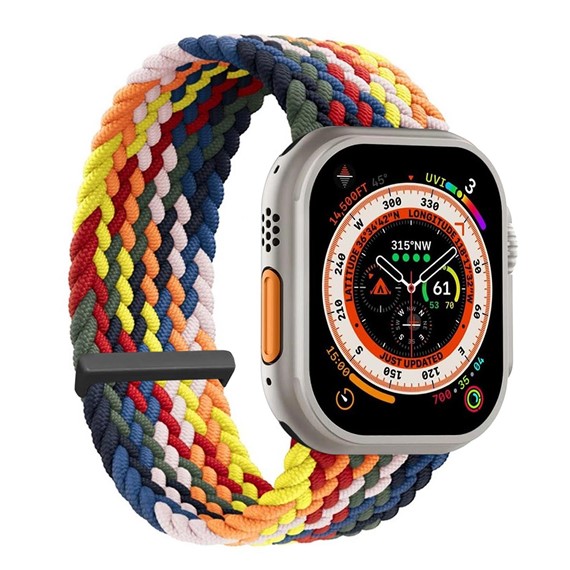 Microsonic Apple Watch Series 9 45mm Kordon Small Size 127mm Knitted Fabric Single Loop Multi Color 1
