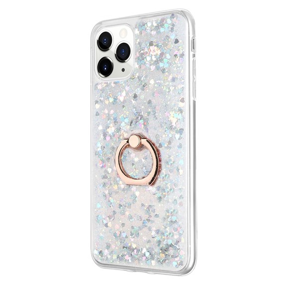 Microsonic Apple iPhone 11 Pro Kılıf Glitter Liquid Holder Gümüş 2