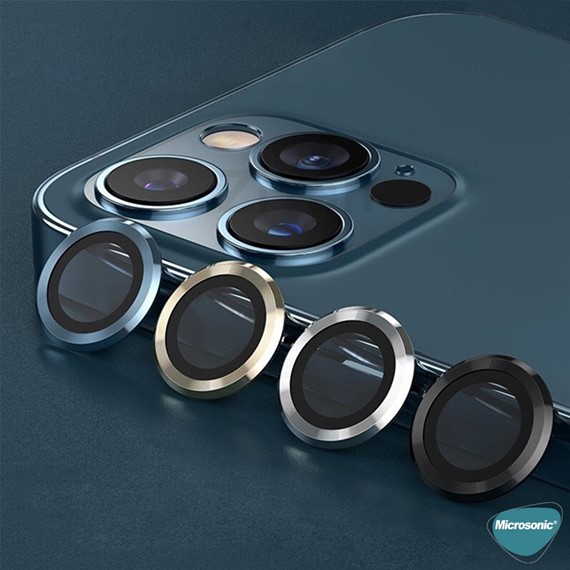 Microsonic Apple iPhone 13 Tekli Kamera Lens Koruma Camı Lacivert 3