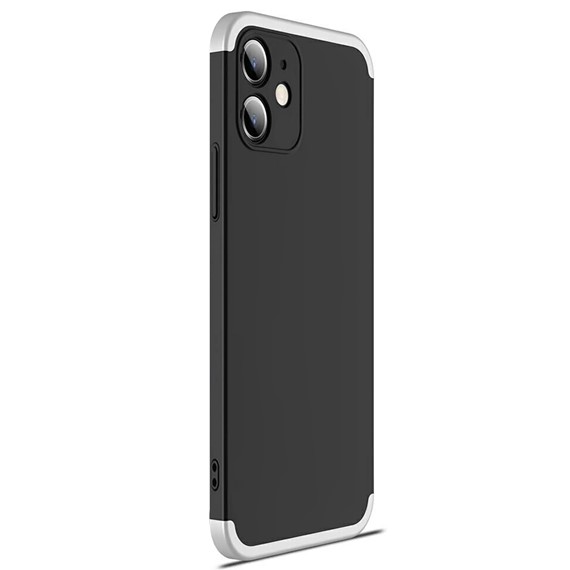Microsonic Apple iPhone 12 Kılıf Double Dip 360 Protective Siyah Gri 2