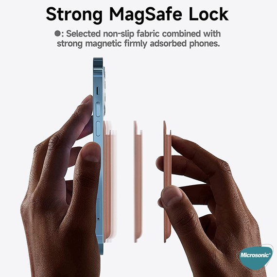 Microsonic Apple iPhone 12 Pro Max Leather Wallet MagSafe Sarı 3