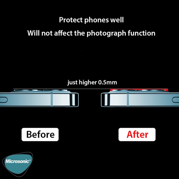 Microsonic Apple iPhone 12 Pro Kamera Lens Koruma Camı V2 Lacivert 3