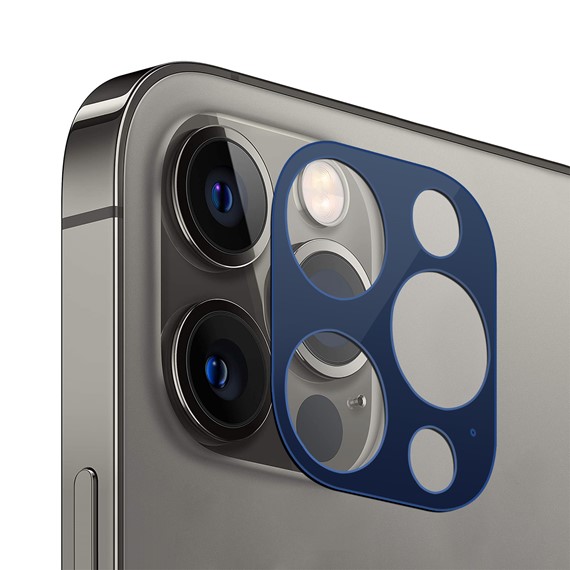 Microsonic Apple iPhone 12 Pro Max Kamera Lens Koruma Camı V2 Lacivert 1