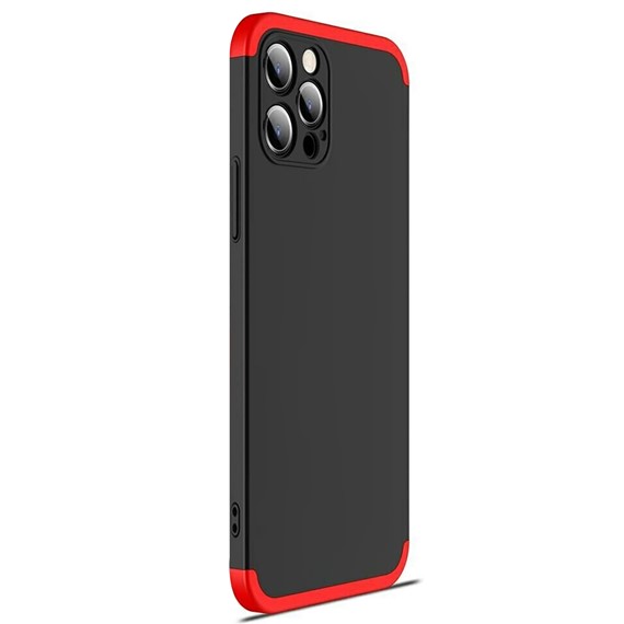 Microsonic Apple iPhone 12 Pro Kılıf Double Dip 360 Protective Siyah Kırmızı 2