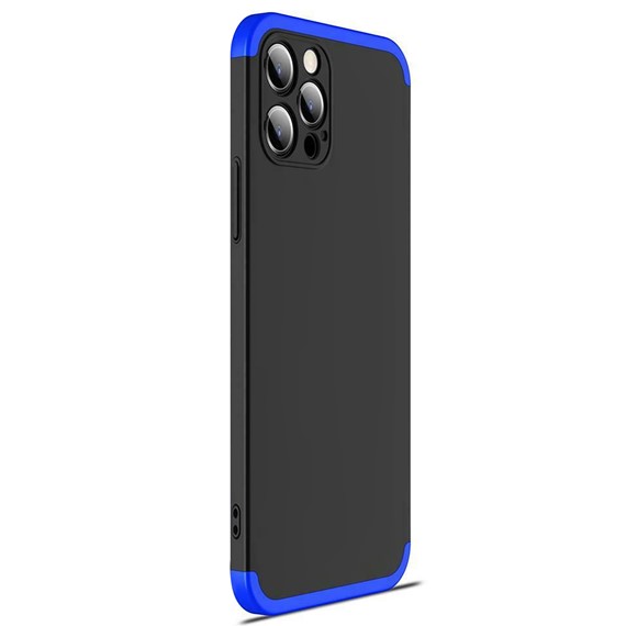 Microsonic Apple iPhone 12 Pro Kılıf Double Dip 360 Protective Siyah Mavi 2