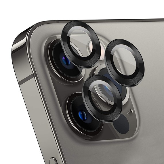 Microsonic Apple iPhone 15 Pro Tekli Kamera Lens Koruma Camı Siyah 1