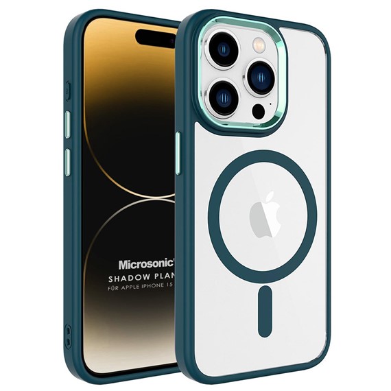 Microsonic Apple iPhone 15 Pro Max Kılıf MagSafe Shadow Planet Koyu Yeşil 1