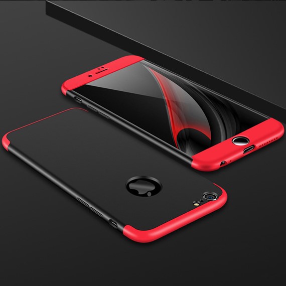 Microsonic Apple iPhone 6 Kılıf Double Dip 360 Protective Siyah Kırmızı 3