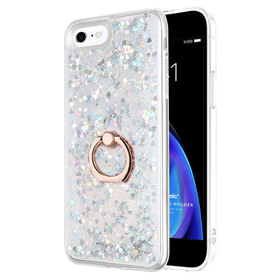 Microsonic Apple iPhone 6S Kılıf Glitter Liquid Holder Gümüş 1