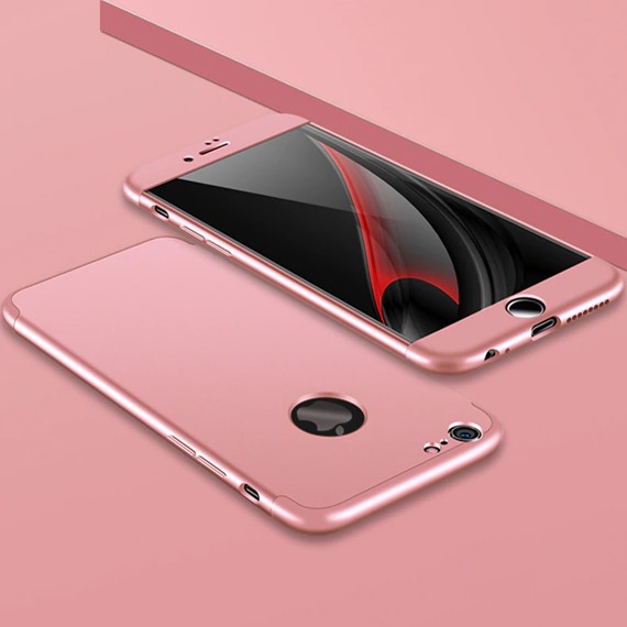 Microsonic Apple iPhone 6S Kılıf Double Dip 360 Protective Rose Gold 3