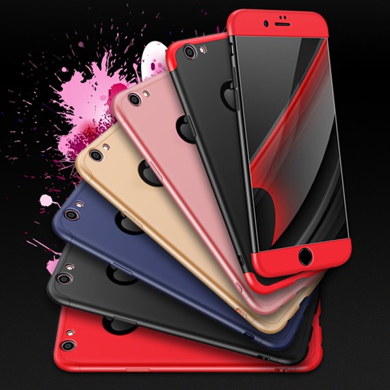 Microsonic Apple iPhone 7 Kılıf Double Dip 360 Protective Siyah Kırmızı 5