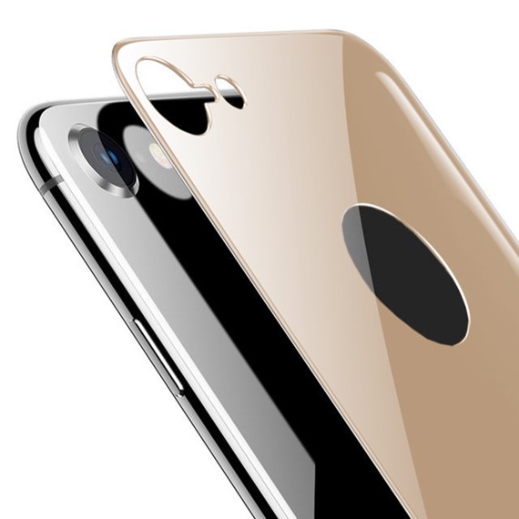 Microsonic Apple iPhone 8 Arka Tam Kaplayan Temperli Cam Koruyucu Gold 2