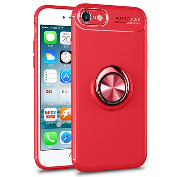 Microsonic Apple iPhone 6 Kılıf Kickstand Ring Holder Kırmızı 1