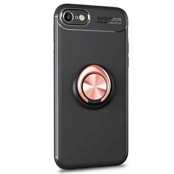 Microsonic Apple iPhone 6S Kılıf Kickstand Ring Holder Siyah Rose 2