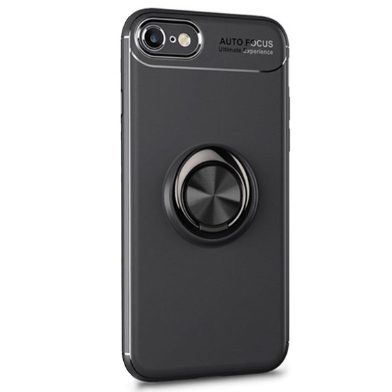 Microsonic Apple iPhone SE 2022 Kılıf Kickstand Ring Holder Siyah 2
