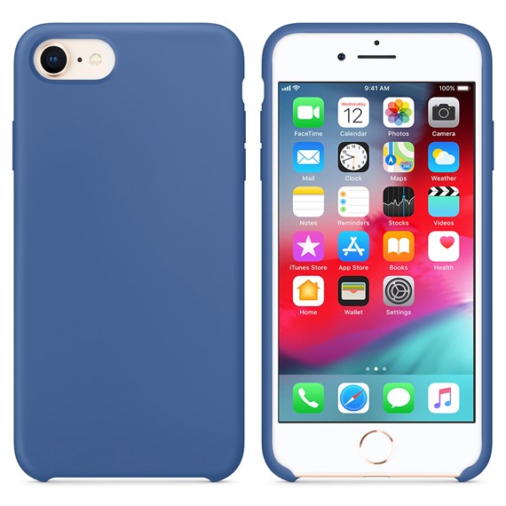 Microsonic Apple iPhone 8 Kılıf Liquid Lansman Silikon Çini Mavisi 1