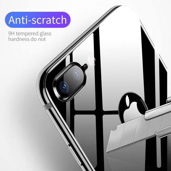 Microsonic Apple iPhone 8 Plus Arka Tam Kaplayan Temperli Cam Koruyucu Siyah 5