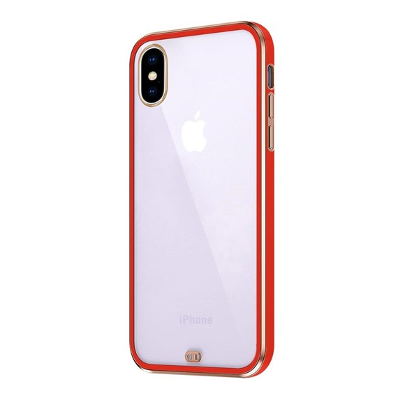 Microsonic Apple iPhone X Kılıf Laser Plated Soft Kırmızı 2