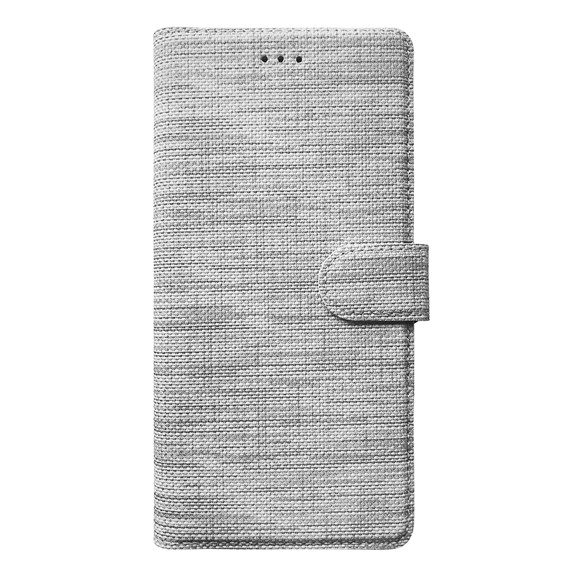 Microsonic Huawei P Smart 2021 Kılıf Fabric Book Wallet Gri 2