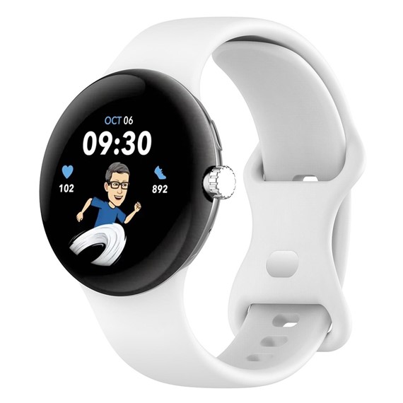 Microsonic Google Pixel Watch Kordon Silicone Sport Band Beyaz 2