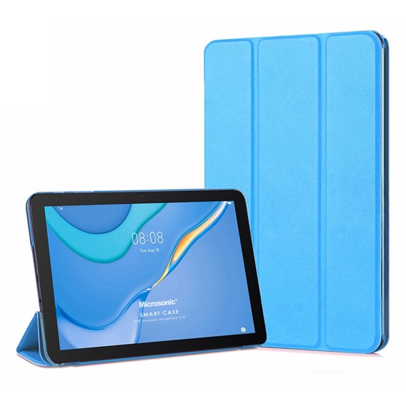 Microsonic Huawei MatePad T10 Kılıf Slim Translucent Back Smart Cover Mavi 1