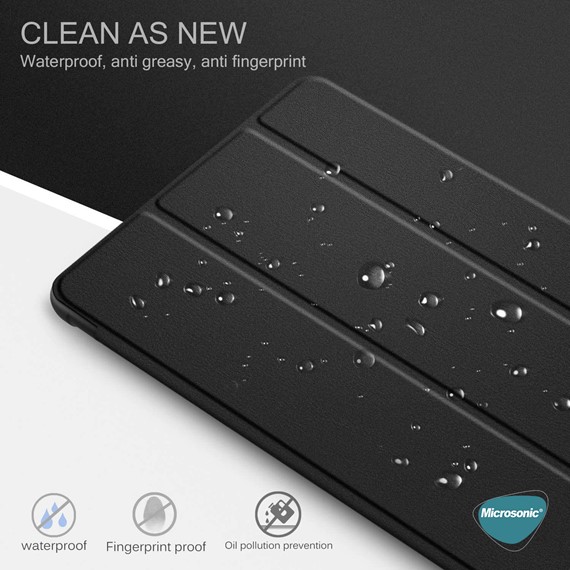 Microsonic Huawei MatePad T10 Kılıf Slim Translucent Back Smart Cover Siyah 4