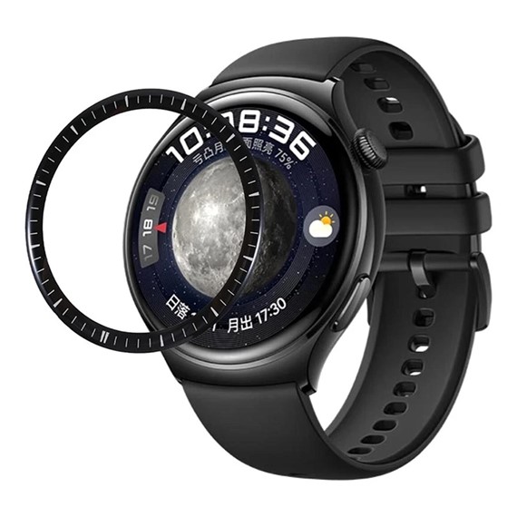 Microsonic Huawei Watch 4 Pro Tam Kaplayan Temperli Cam Full Ekran Koruyucu Siyah 1