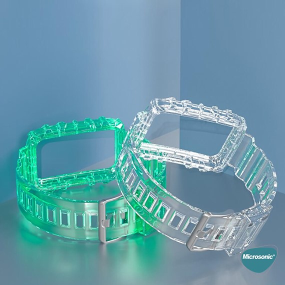 Microsonic Huawei Watch Fit Kordon Transparent Clear Band Yeşil 4