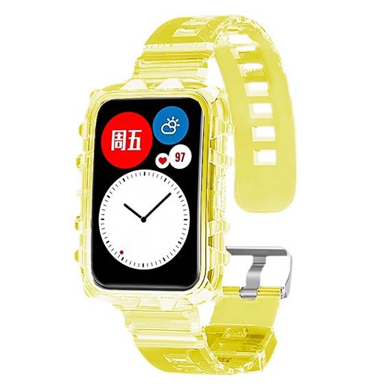 Microsonic Huawei Watch Fit Kordon Transparent Clear Band Sarı 1